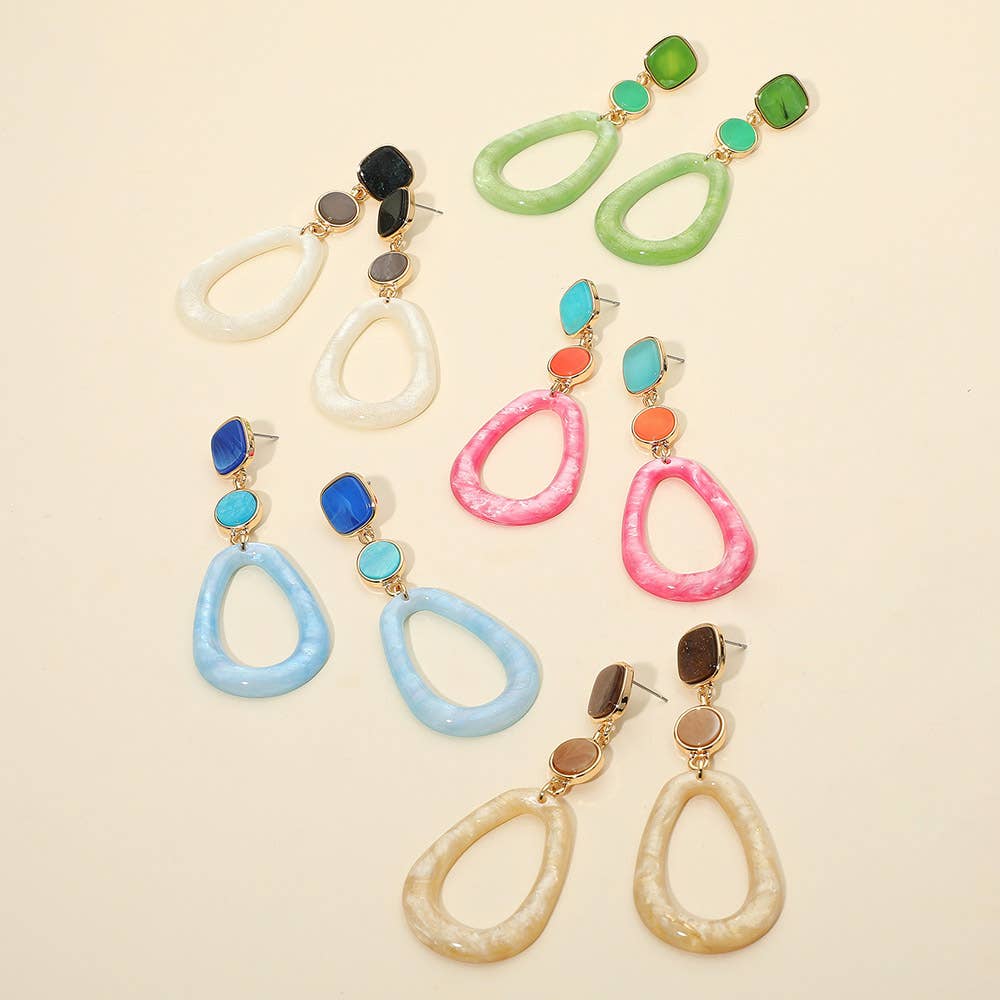 Sensibling Corp. - Wholesale Dangle Earrings - Chunky Sparkly Open Teardrop Hoop Link Drop Earrings5
