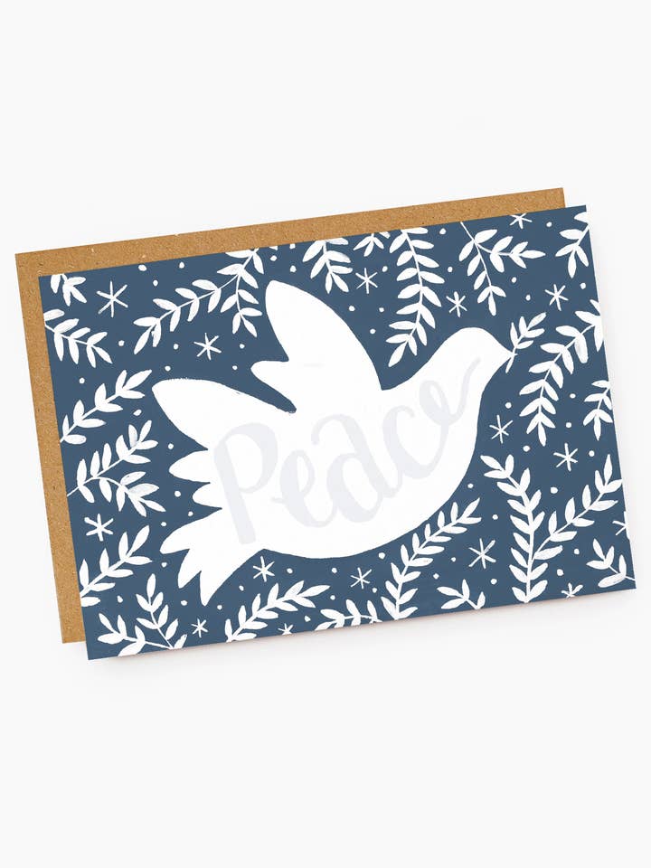 Traditionelle Friedenstauben-Weihnachtskarte für den Großhandel von Jade Fisher