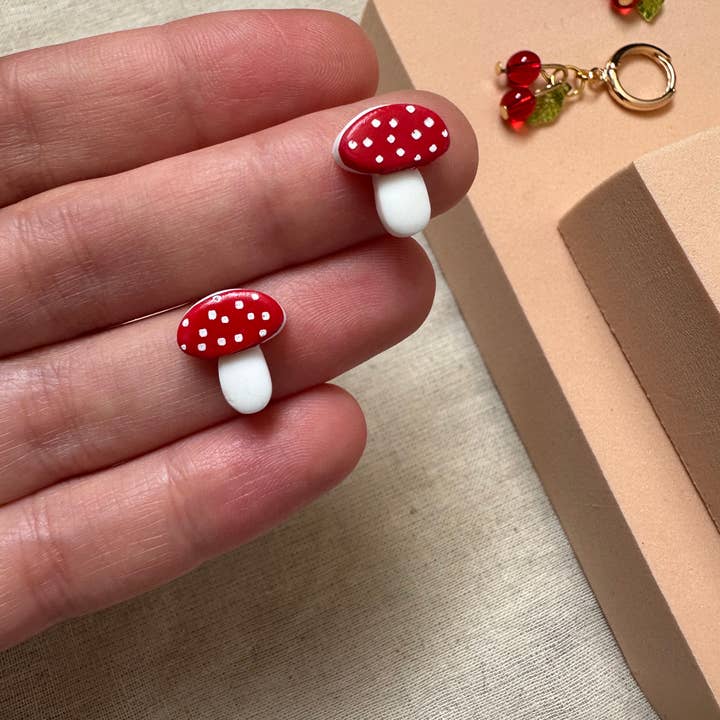 Love kiki designs - Wholesale Stud/post earrings - Mushroom Stud Earrings2
