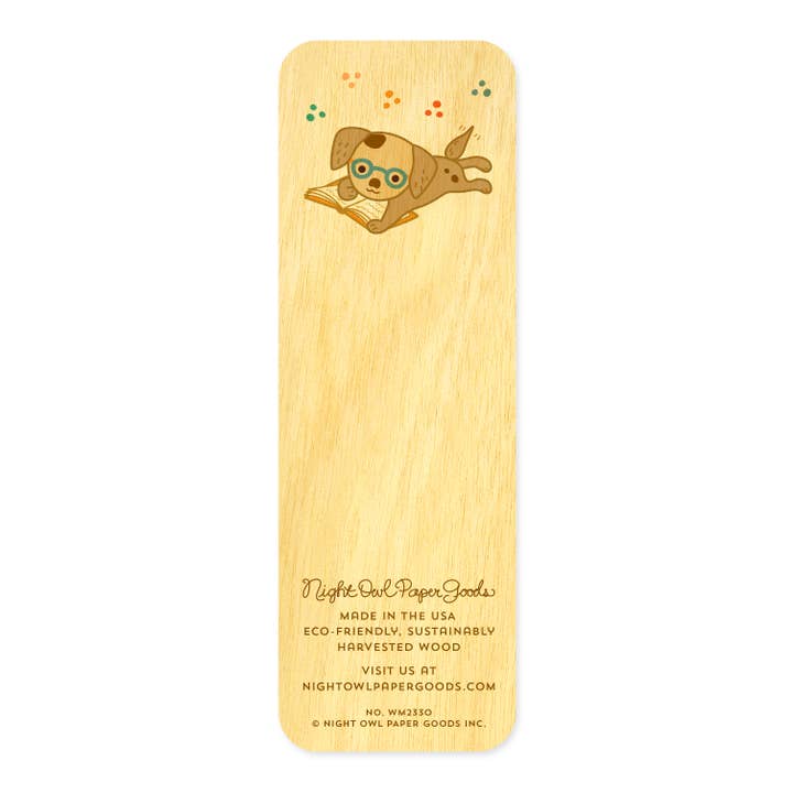 Night Owl Paper Goods - Vendita all'ingrosso Biglietti di auguri - Biglietto di compleanno con segnalibro Puppy Pages, motivo: cane che legge