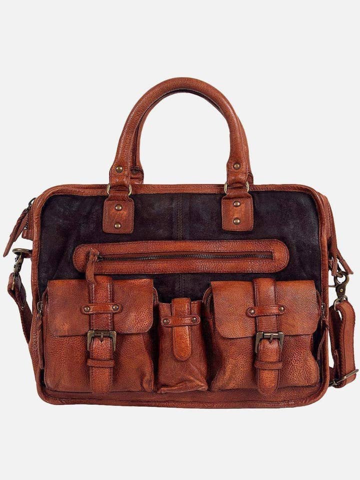 Boomsma | Sac messager en cuir avec poches pour ordinateur portable pour homme pour la vente par Amsterdam Heritage Leather Belts, Bags, Jackets & Apparel