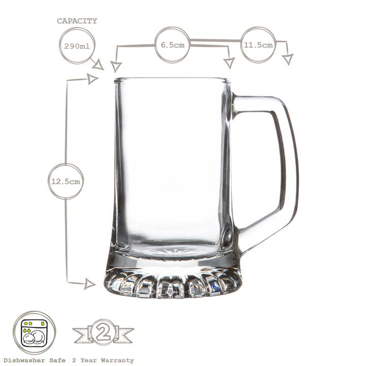 Rinkit Pty Ltd - Wholesale Beer glass/mug - Stern Glass Beer Mug - 290ml2