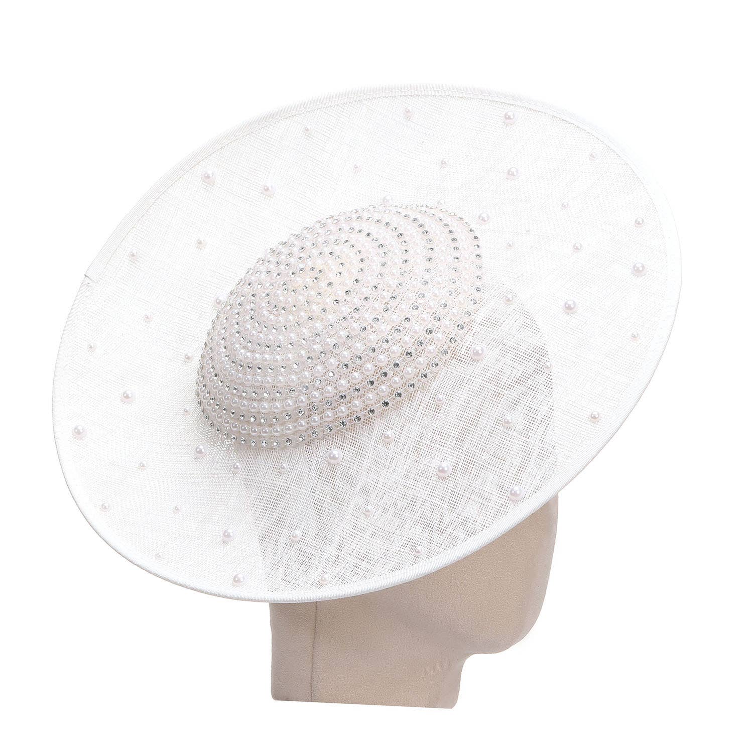 PEACH ACCESSORIES - Wholesale Fascinator Hat - Women's - Elegant Pearl Embellished Fascinator TGHW4357
