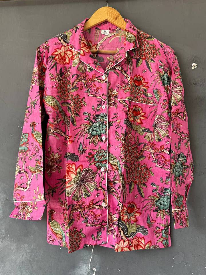 bhavnas boutique - Wholesale Sleepwear Set - Women's - Bird Print Cotton Night Suit PJ Set Women Pant And Shirt Set