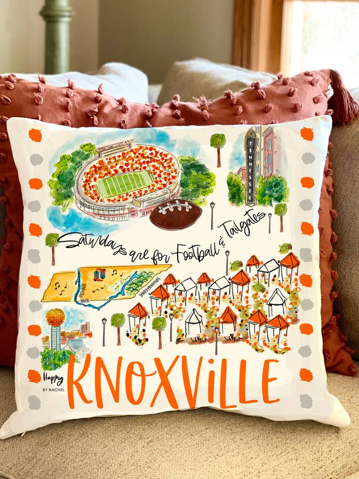 Knoxville, TN Double Sided Pillow for wholesale by Happy By Rachel, LLC