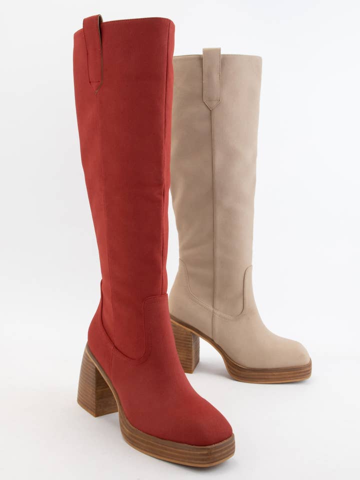 CCOCCI - Wholesale Boots - Women's - ALYSSA CHUNKY PLATFORM HEEL SLIM FIT TALL BOOTS5