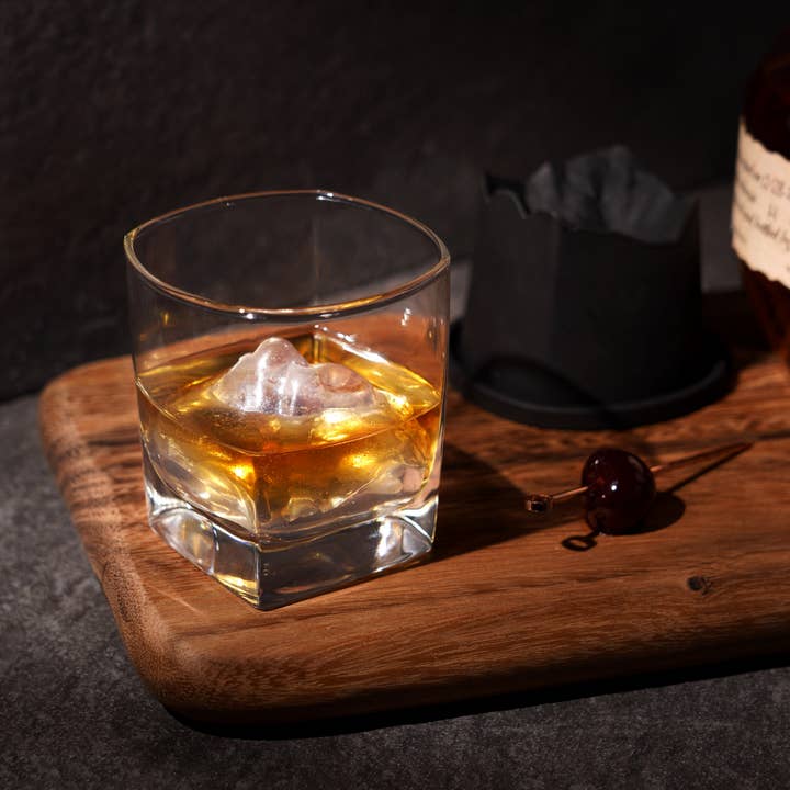 Viski - Wholesale Cocktail/Liquor Glass - Glacier Rocks® Mountain Ice Mold & Crystal Whiskey Glass Set
