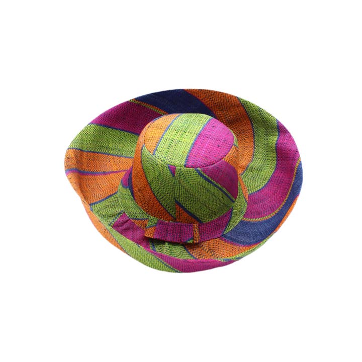 Shebobo - Wholesale Straw hat – women's - Monica 5" & 7" Wide Brim Stripe Packable Straw Sun Hats37