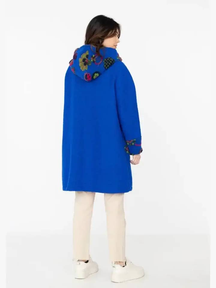 la maison des fibres naturelles - Wholesale Coat - Women's - Embroidered coat 99025 80% wool 20% polyester2