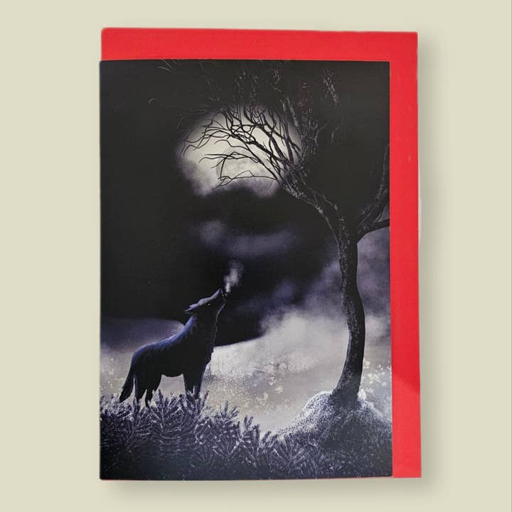 Lot de 3 cartes vierges A5 « Wolf Moon », une ou plusieurs pour la vente par Sky Spirit Creations