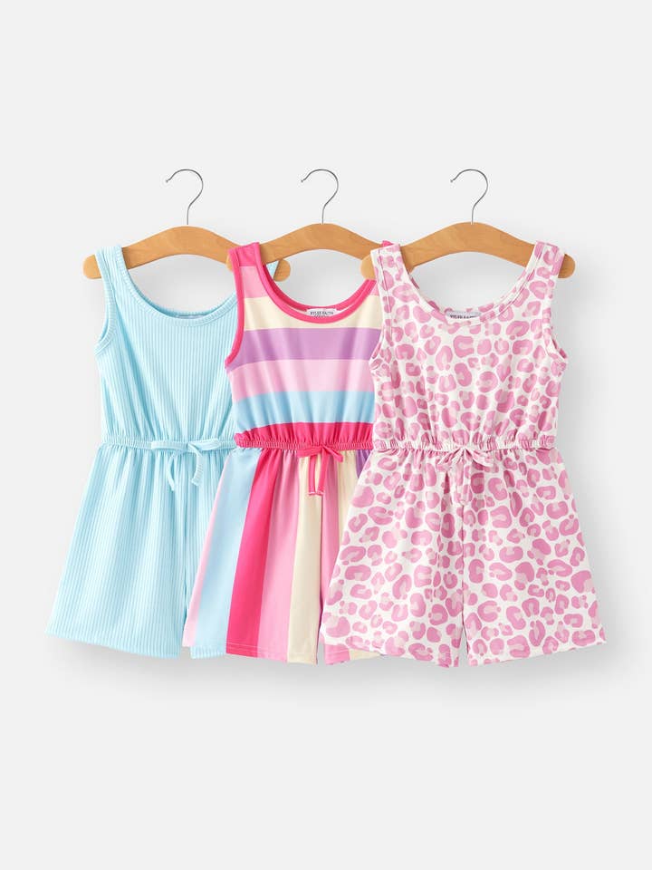Luipaard Gestreepte Melkzijde 3-delige Jumpsuit Set voor wholesale door Rylee Faith Designs