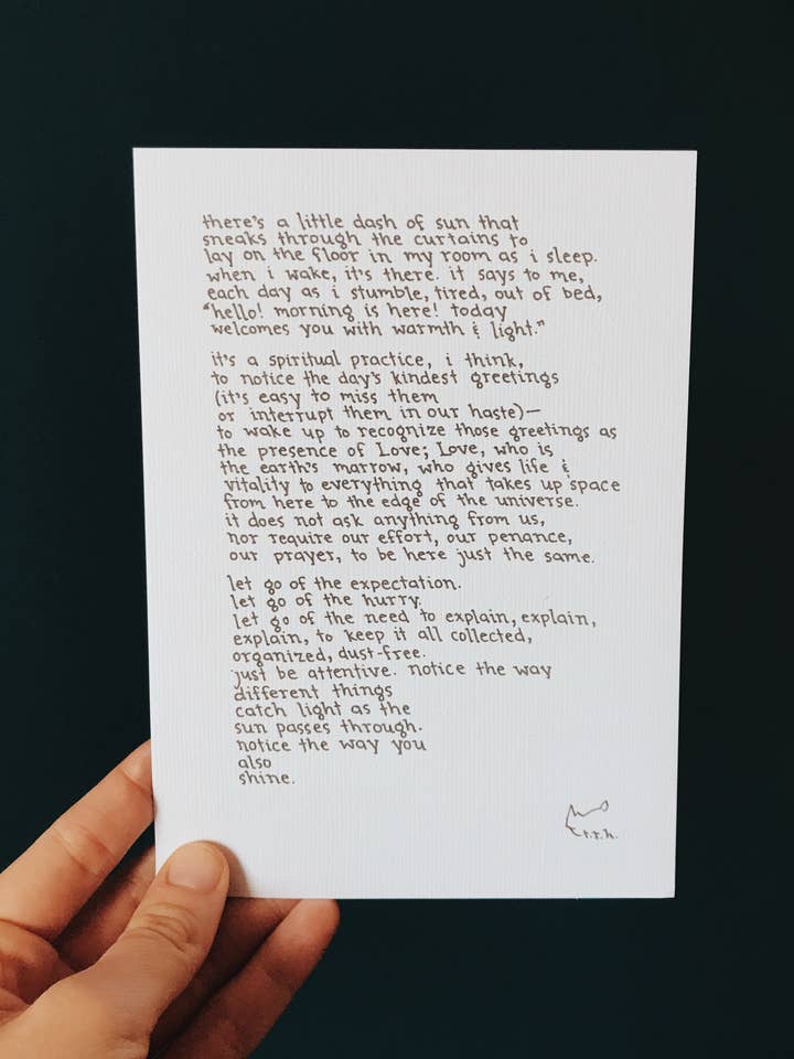 Prêtez attention//Poème pour la vente par NOTESONTHEWAY