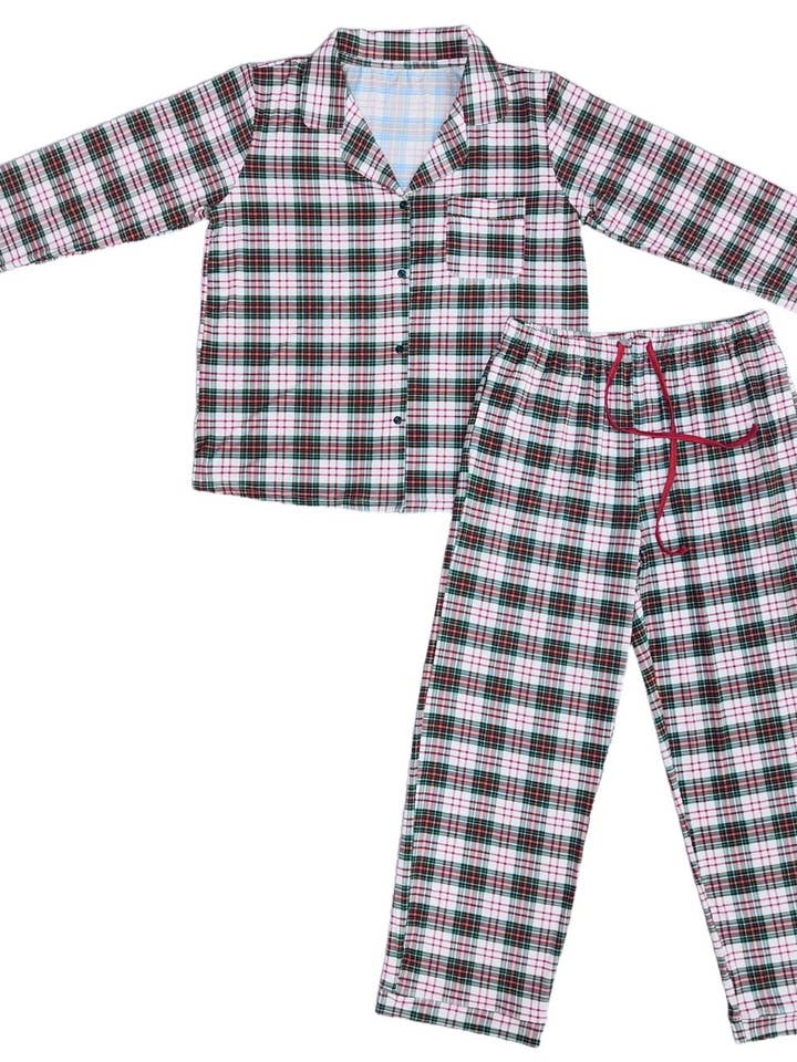 Christmas Plaid Women's Bamboo Set for wholesale by Little One Shop