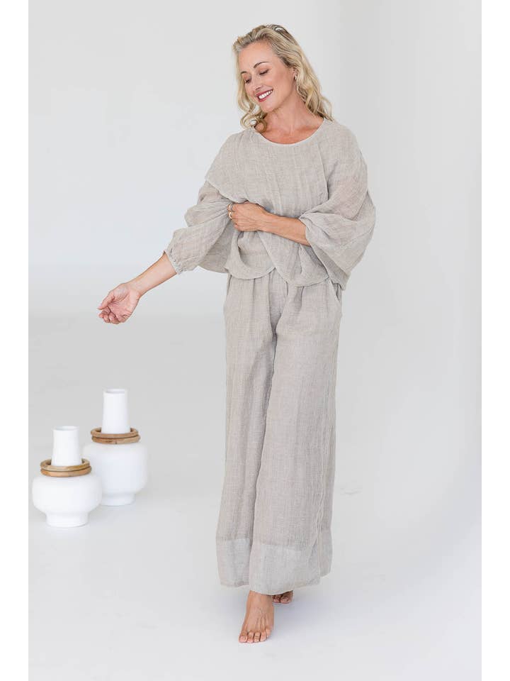 Kosa Reversible Linen Top - Natural for wholesale on Faire4