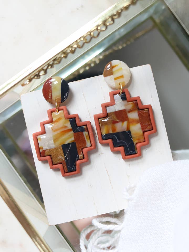 Sediment Polymer Clay Earrings for wholesale by Petal & Posy