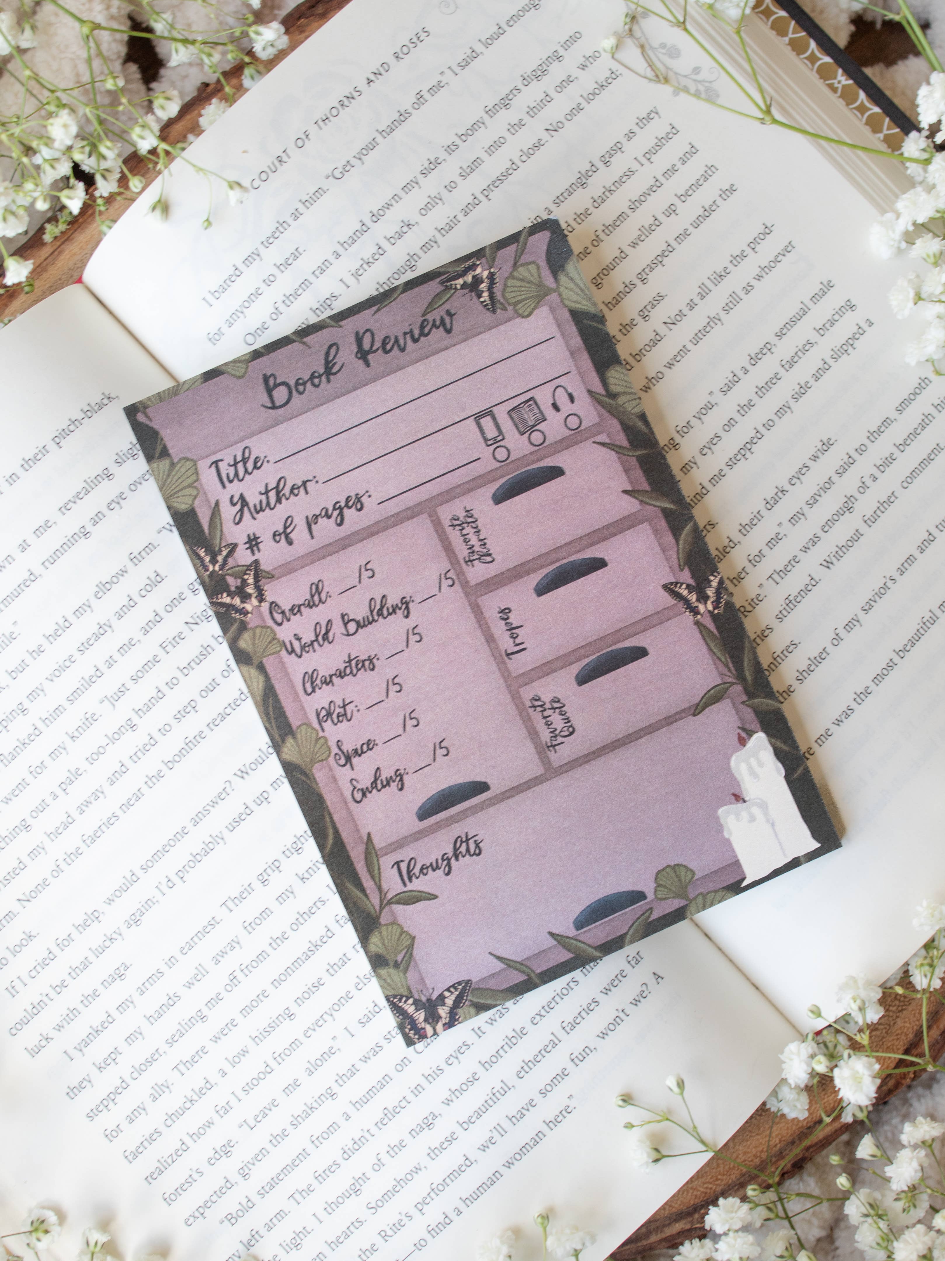 Meaggie Moos - Wholesale Sticky Notes - 4x6 Book Review Post-it Notepad | Apothecary2