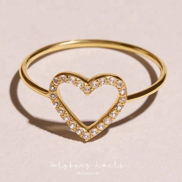 HEART SATEMENT RING - R-E1042 and other Purchase Wholesale open heart ring. Free Returns & Net 60 Terms on Faire trending on Faire.
