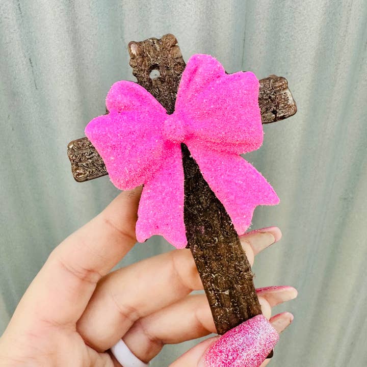 **Benutzerdefiniertes** 3D-Kreuz mit Schleife Auto-Duftanhänger für den Großhandel von Southern Creek Wholesale