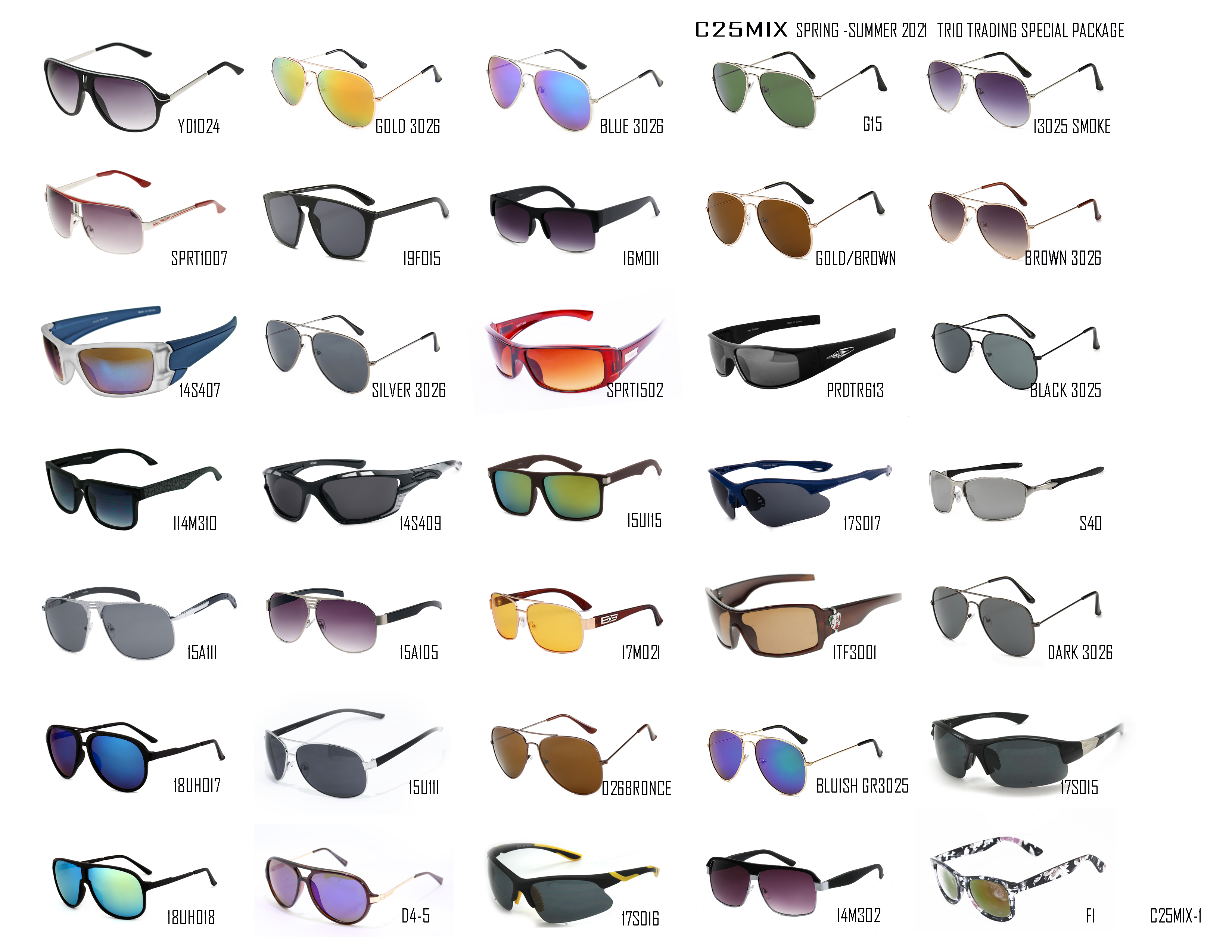 Trio Trading - Vendita all'ingrosso Occhiali da sole - Unisex - Occhiali da sole misti per uomini, donne e bambini selezionati casualmente2