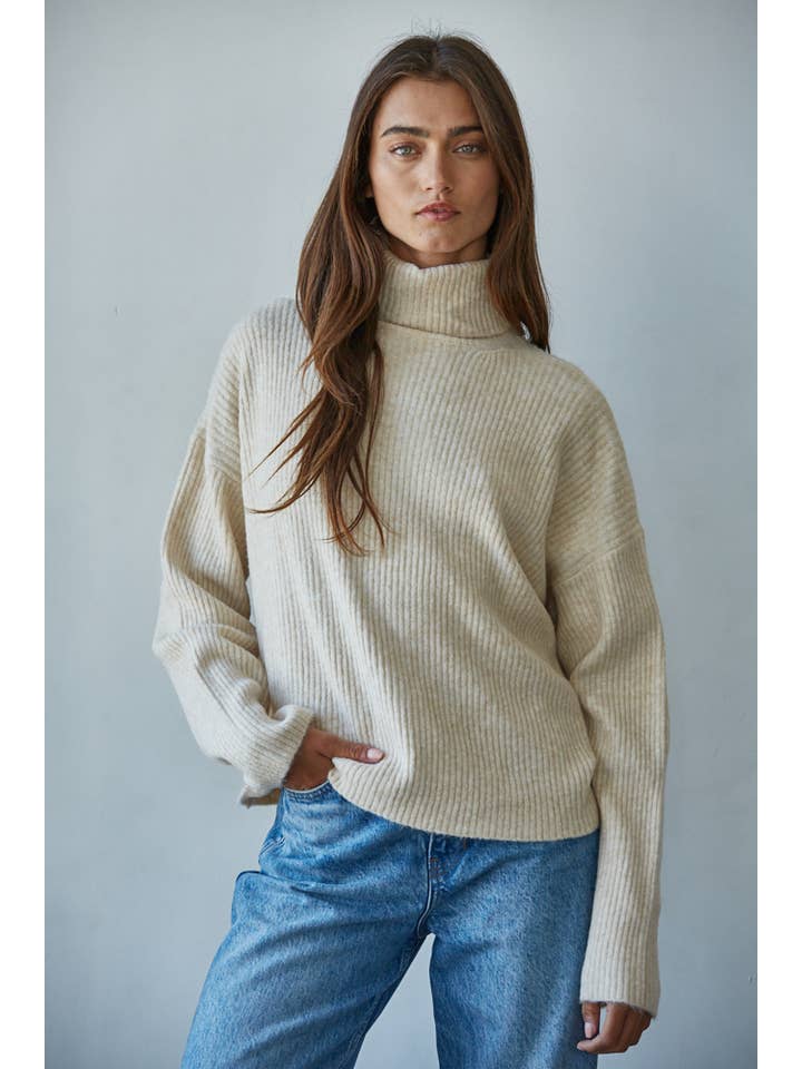 By Together - Wholesale Knitted jumper – Women′s - W1805 | Knit Sweater Ribbed Turtleneck Drop Shoulder Top9