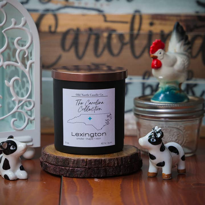 Bougie Lexington - Verre Noir Mat 8 oz pour la vente par Old North Candle Co