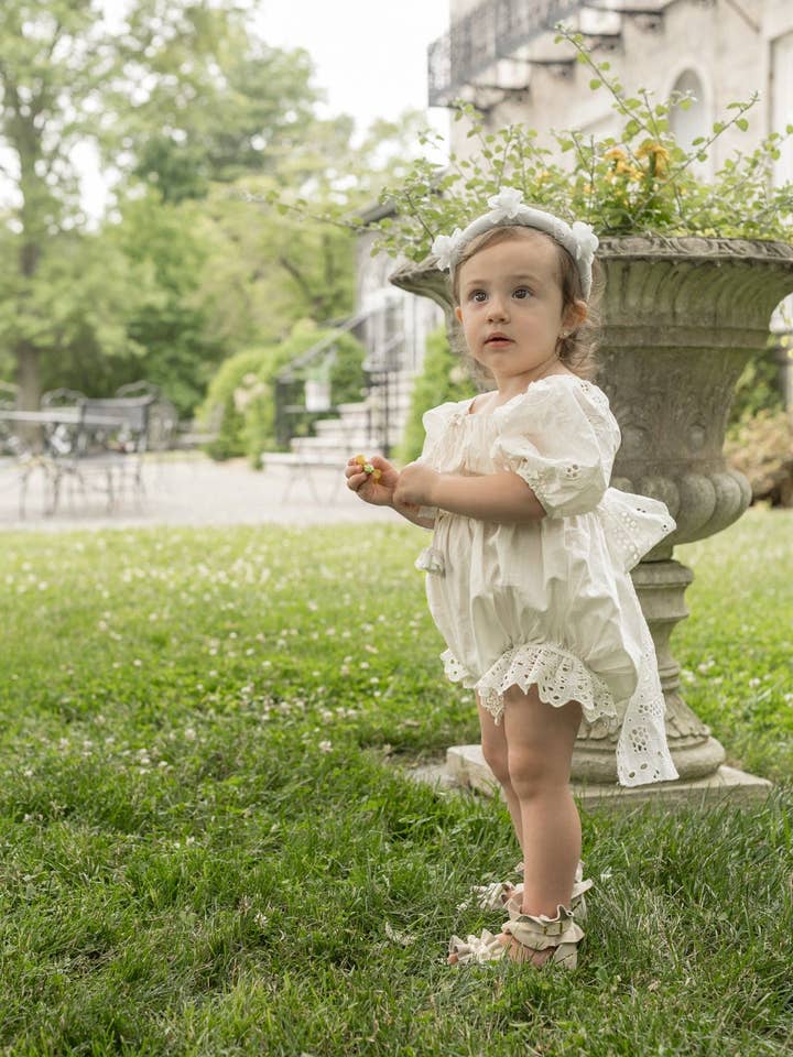 Petite Maison Kids - Vendita all'ingrosso Tutina (senza piedini) - Neonati - Pagliaccetto bianco in cotone Blanca1