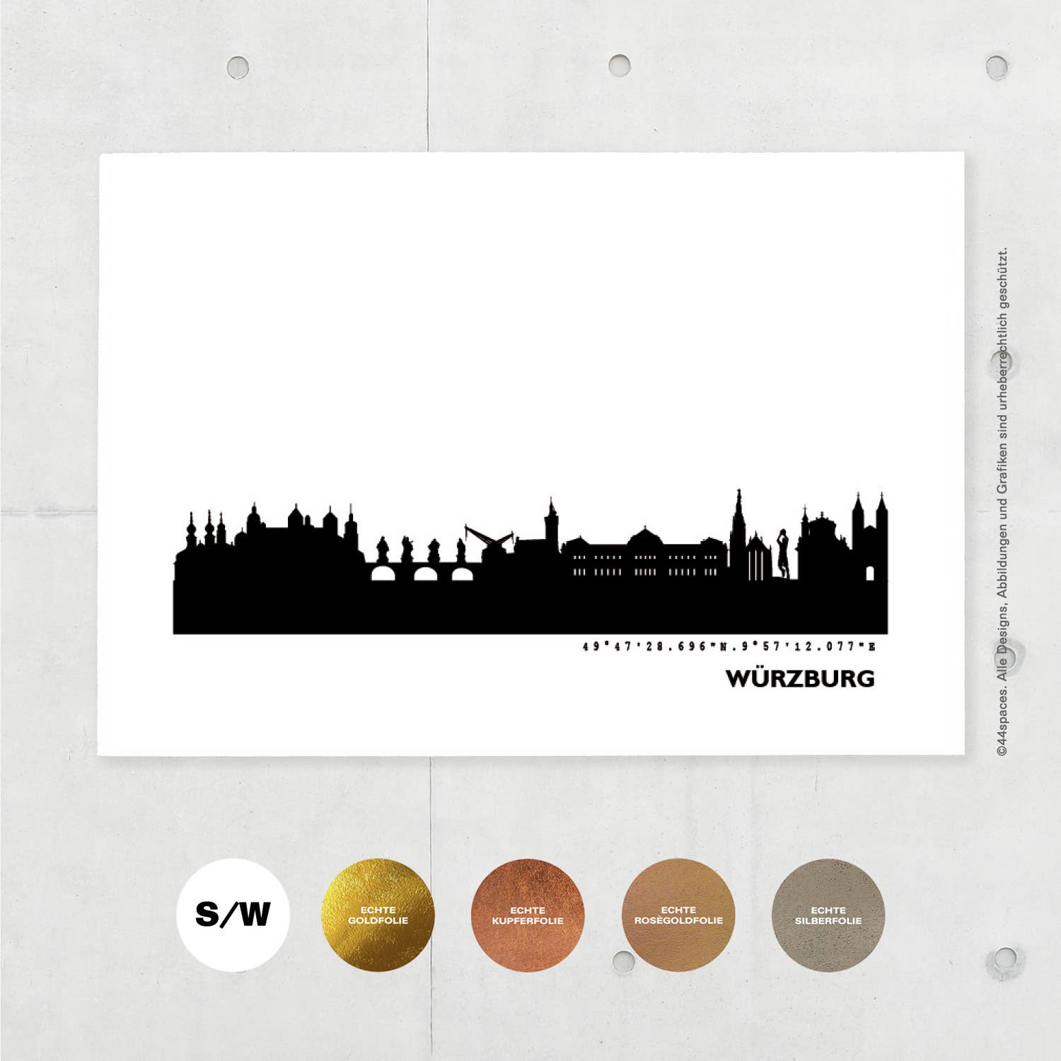 44spaces - Wholesale Kunstprint - Würzburg kunstdruk | 5 kleuren5