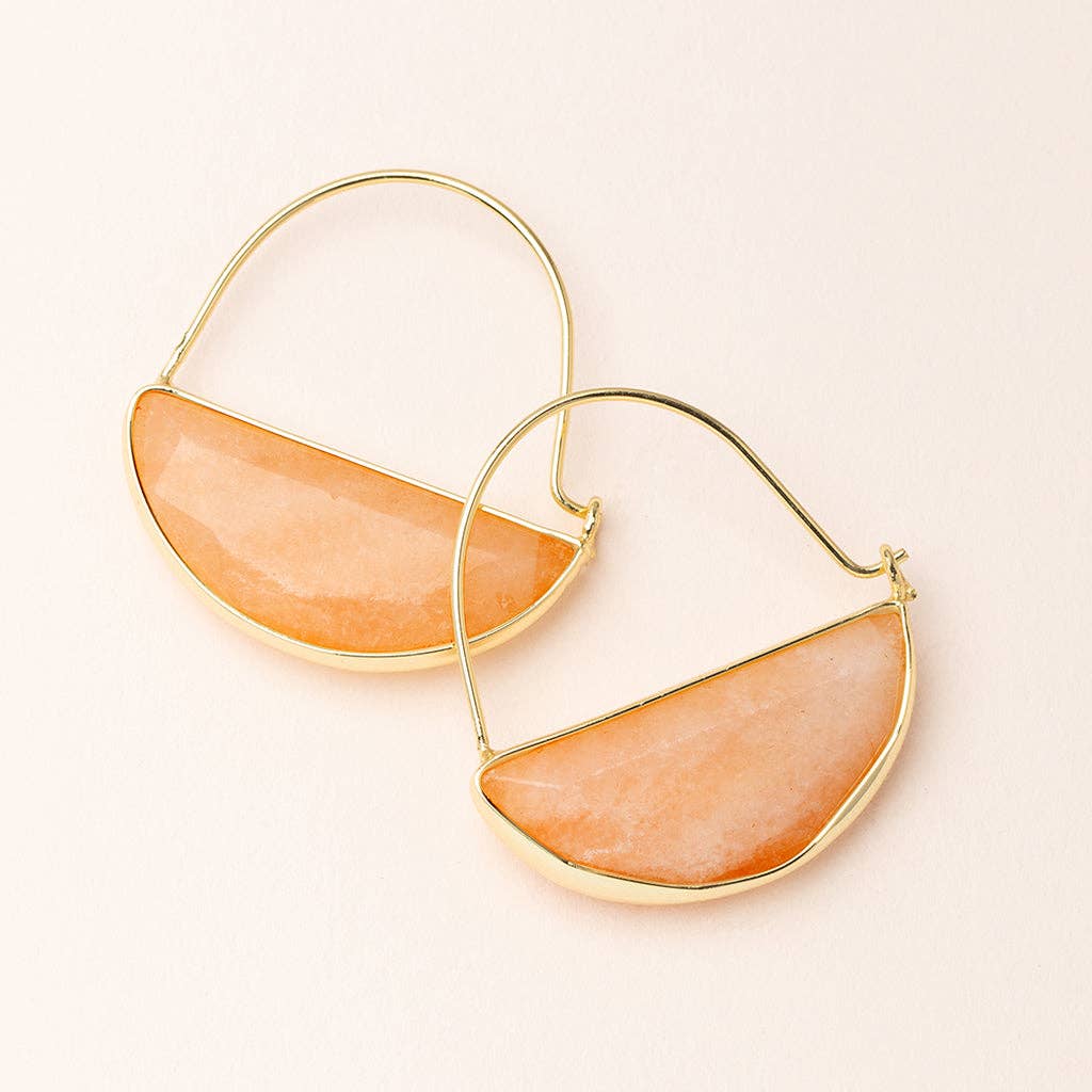 Scout Curated Wears - Wholesale Hoop Earrings - Stone Prism Hoop - Sunstone/Gold