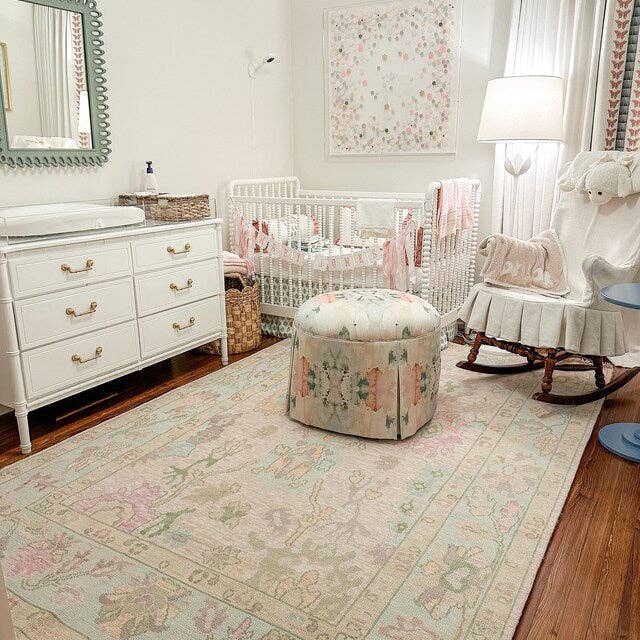 Aesthetic Homes LLC - Wholesale Area Rug - L.Pink Blue Modern Oushak Rug, Wool, Custom Size #2199