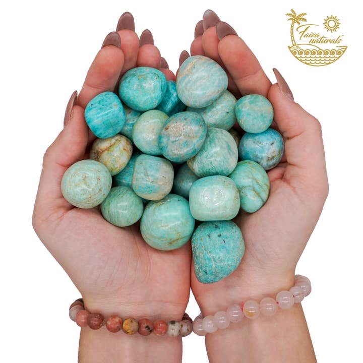 Faiza Naturals - Wholesale Spiritual Stone/Crystal - Amazonite Tumbled Crystals Bulk