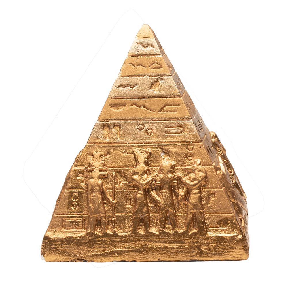 Discoveries, Inc. – Großhandel Dekofigur – Ägyptische Pyramide aus Gips in Gold - 7,6 cm8