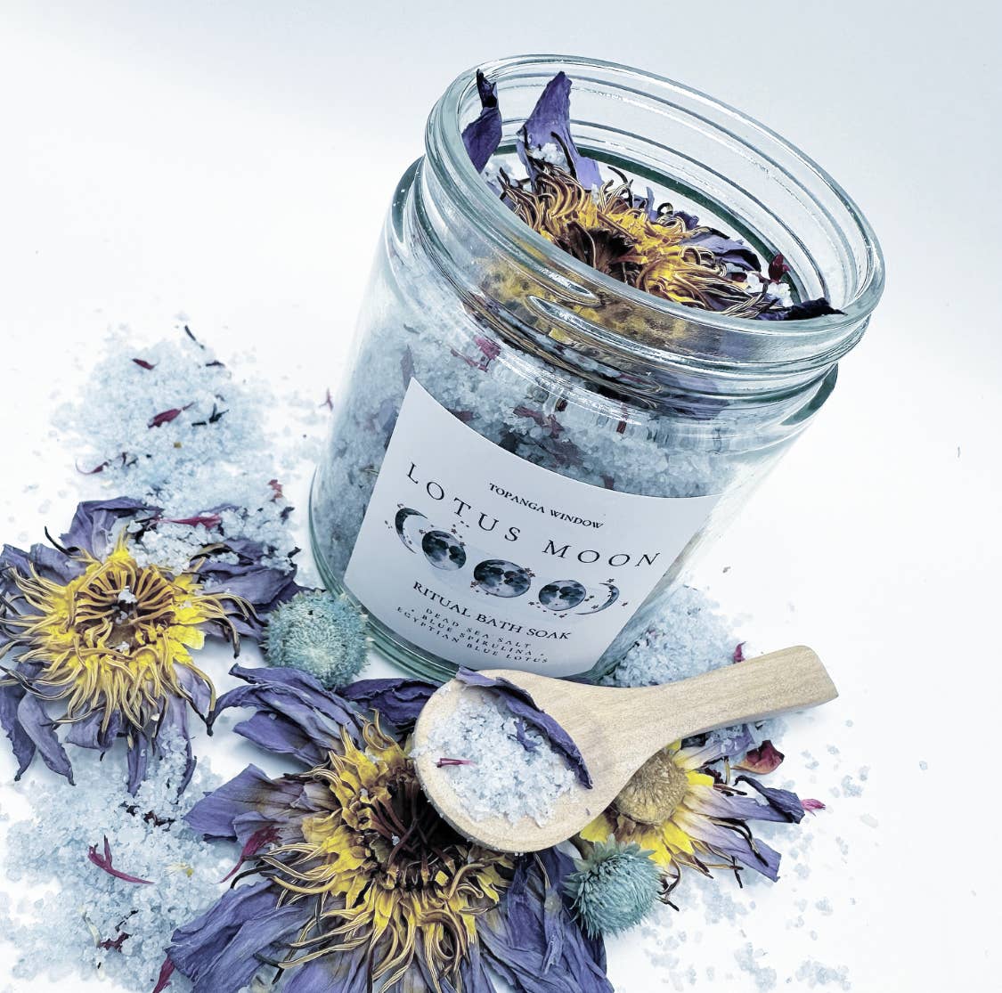 Topanga Window - Wholesale Bath Salts - LOTUS MOON RITUAL BATH SALTS with Blue Lotus Flowers2