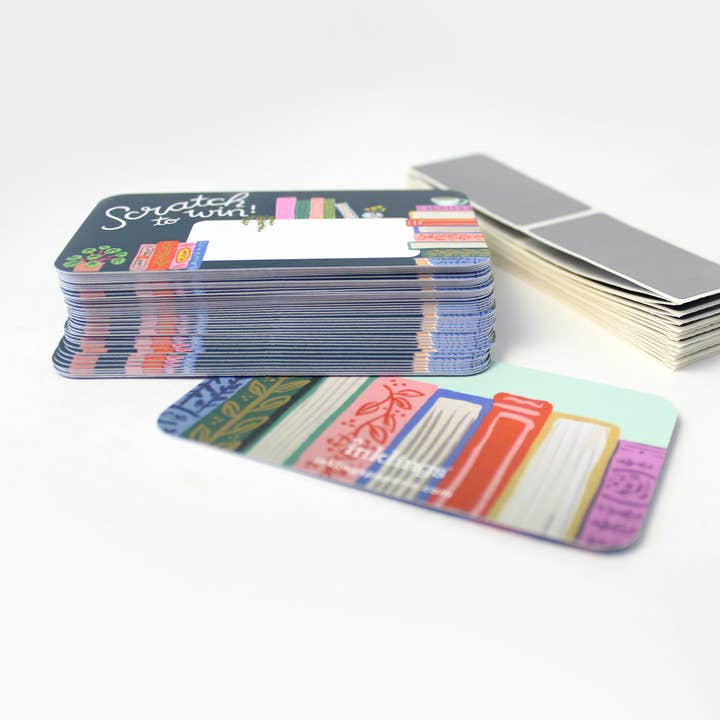 Inklings Paperie - Wholesale Stationery/Notecard Set - 100 Customer Scratch-off Cards - Bookstore