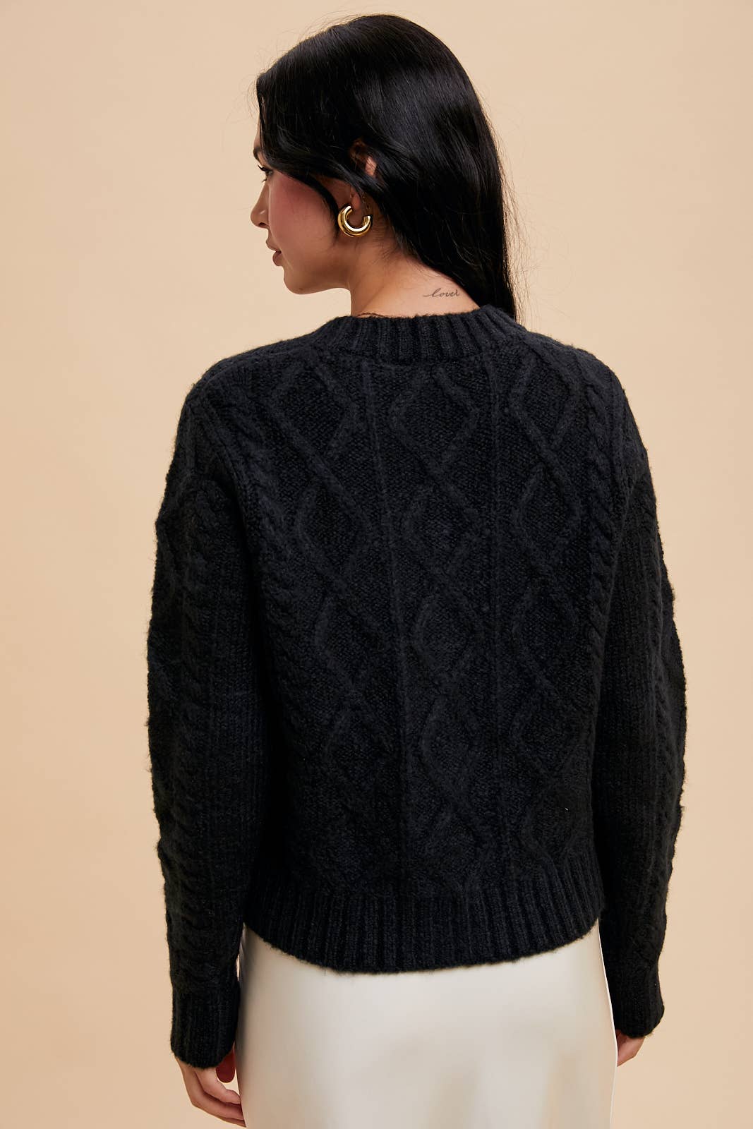 In Loom – Cardigan - Mulher por atacado – CASACO DE MALHA DE CABO COM ACENTO EM ARCO2