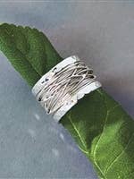 Fascia incrociata martellata in argento sterling per la vendita all'ingrosso da parte di Moda Designs