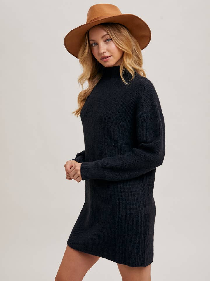 Bluivy - Wholesale Dress - Women's - MOCK NECK KNIT SWEATER MINI DRESS21