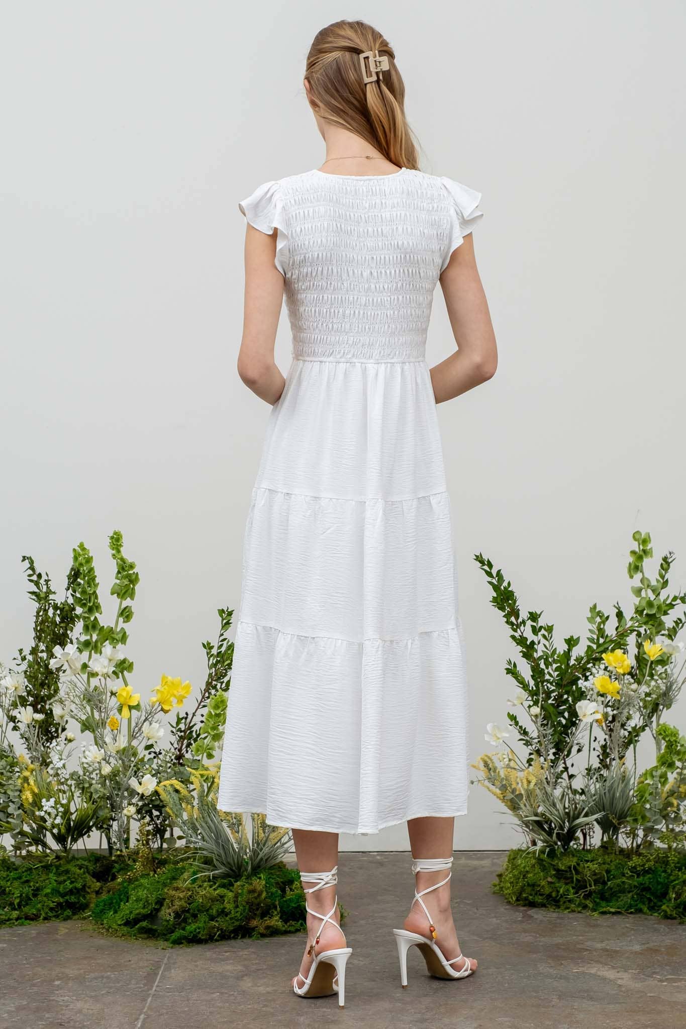 MINE - Wholesale Dress - Women's - FLUTTER SLEEVE MAXI DRESS19