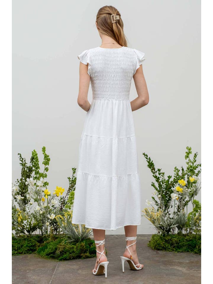 MINE - Wholesale Dress - Women's - FLUTTER SLEEVE MAXI DRESS19