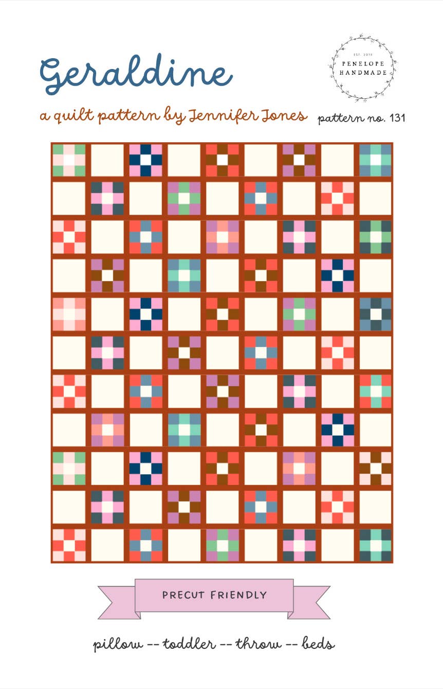 Penelope Handmade - Wholesale Surface Pattern Design - Geraldine Quilt Pattern | Paper Pattern
