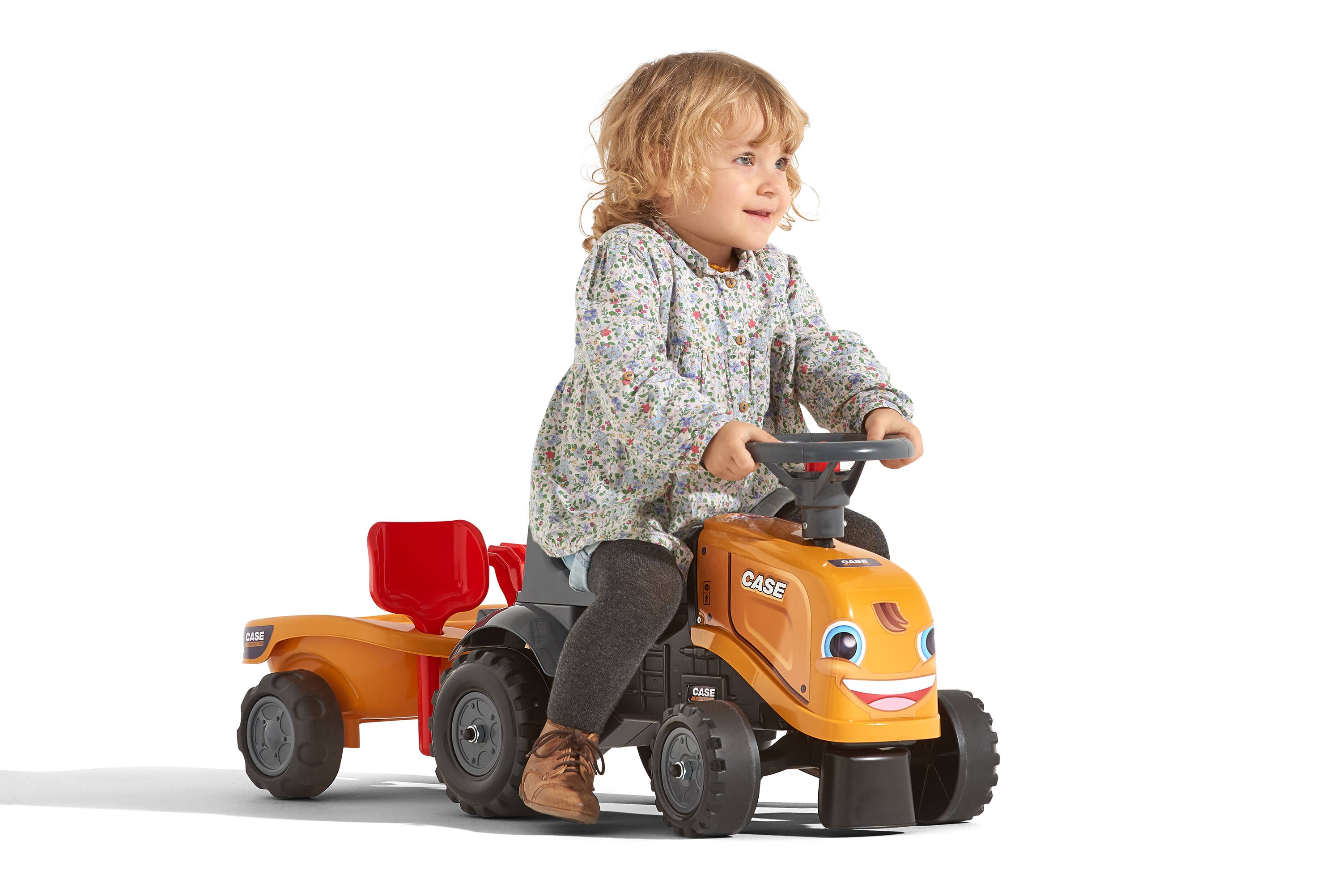 American Hobbies & Merchandising - Wholesale Bike/Scooter - Kids - Case CE Tractor with Trailer & Access, Push Ride-on 1-3 Y3