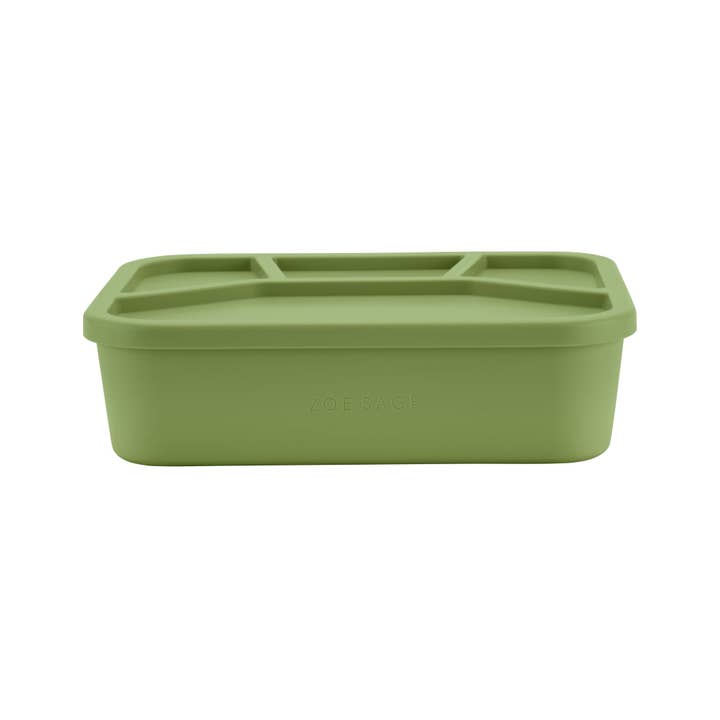 Zoe Sage - Wholesale Lunch bag/box – Kids - Silicone Bento Lunch Box- 4 Compartment - Sage Green4