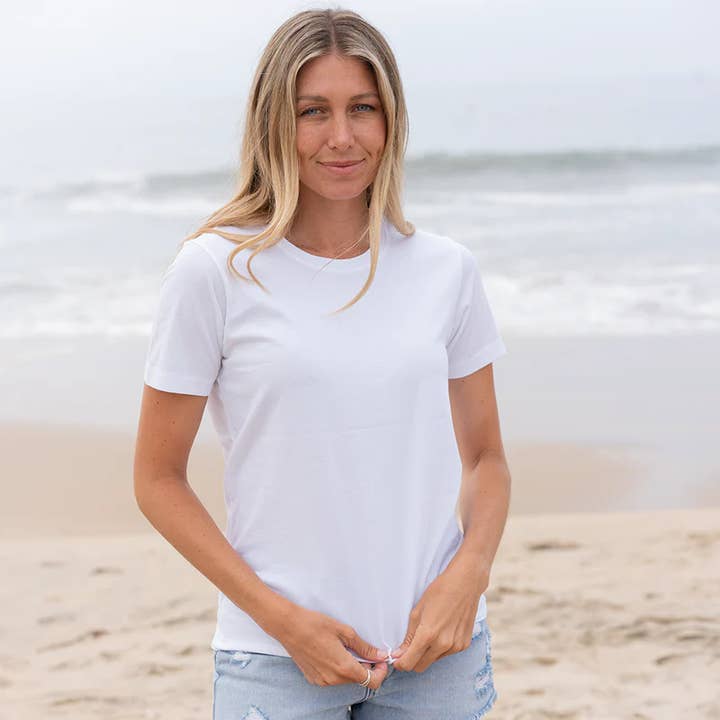 Women's Short Sleeve Crew Neck - White for wholesale by The Classic T-Shirt Company