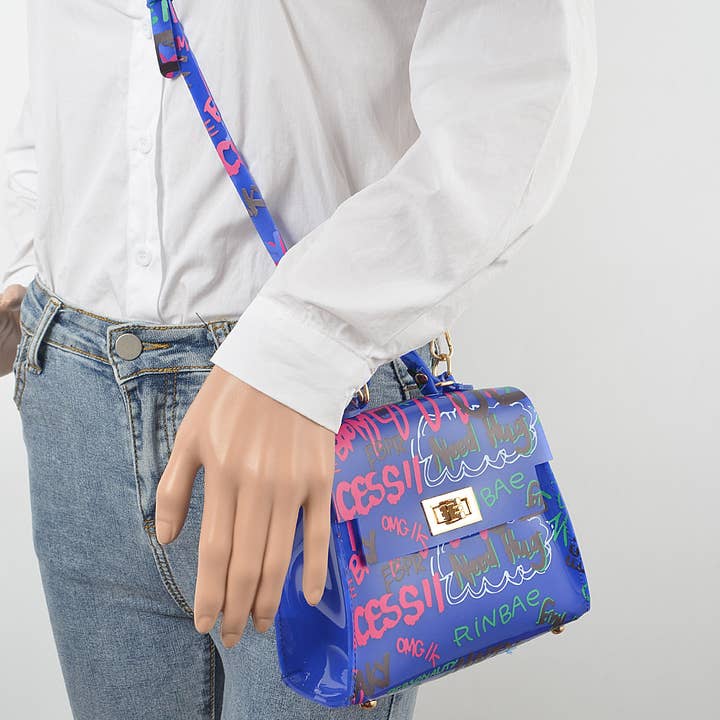 3AM BY H&D ACCESSORIES - Wholesale Top Handle Bag - Women's - Graffiti Pvc Top Handle Bag