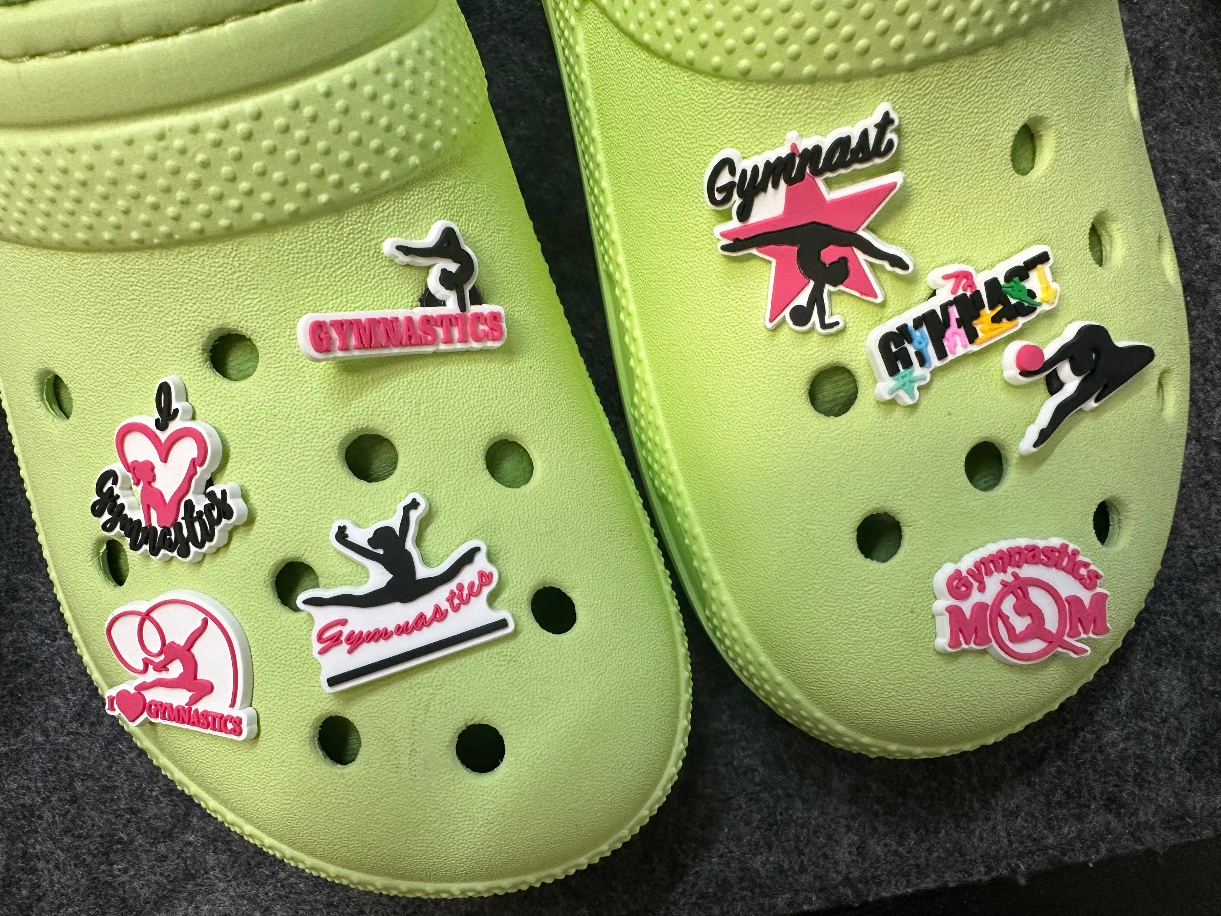 JuliesDecal - Wholesale Shoe Accessories - I Love Gymnastics theme gymnast shoe charms8