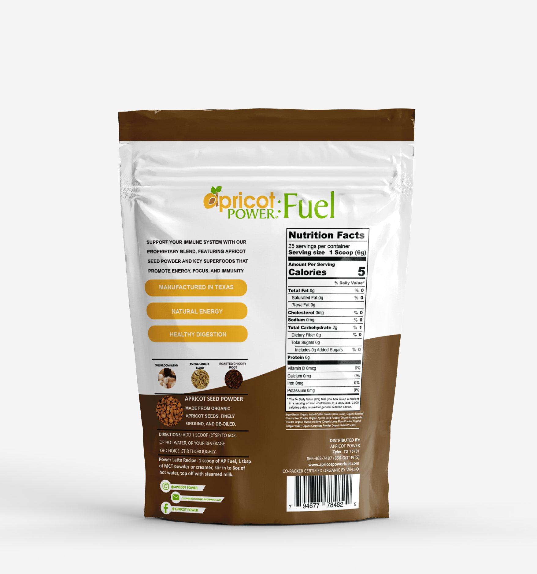 Apricot Power, Inc - Vendita all'ingrosso Proteine/superfood in polvere - AP:FUEL | Miscela di Caffè ai Funghi1