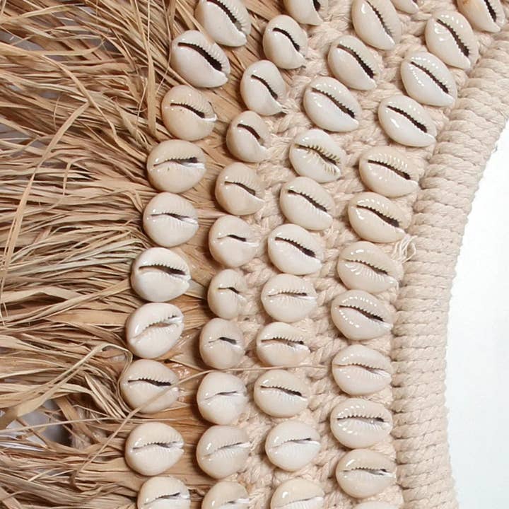 Bazar Bizar Living - Venta al por mayor Espejos de pared - Espejo The Raffia Cowrie - Blanco Natural6
