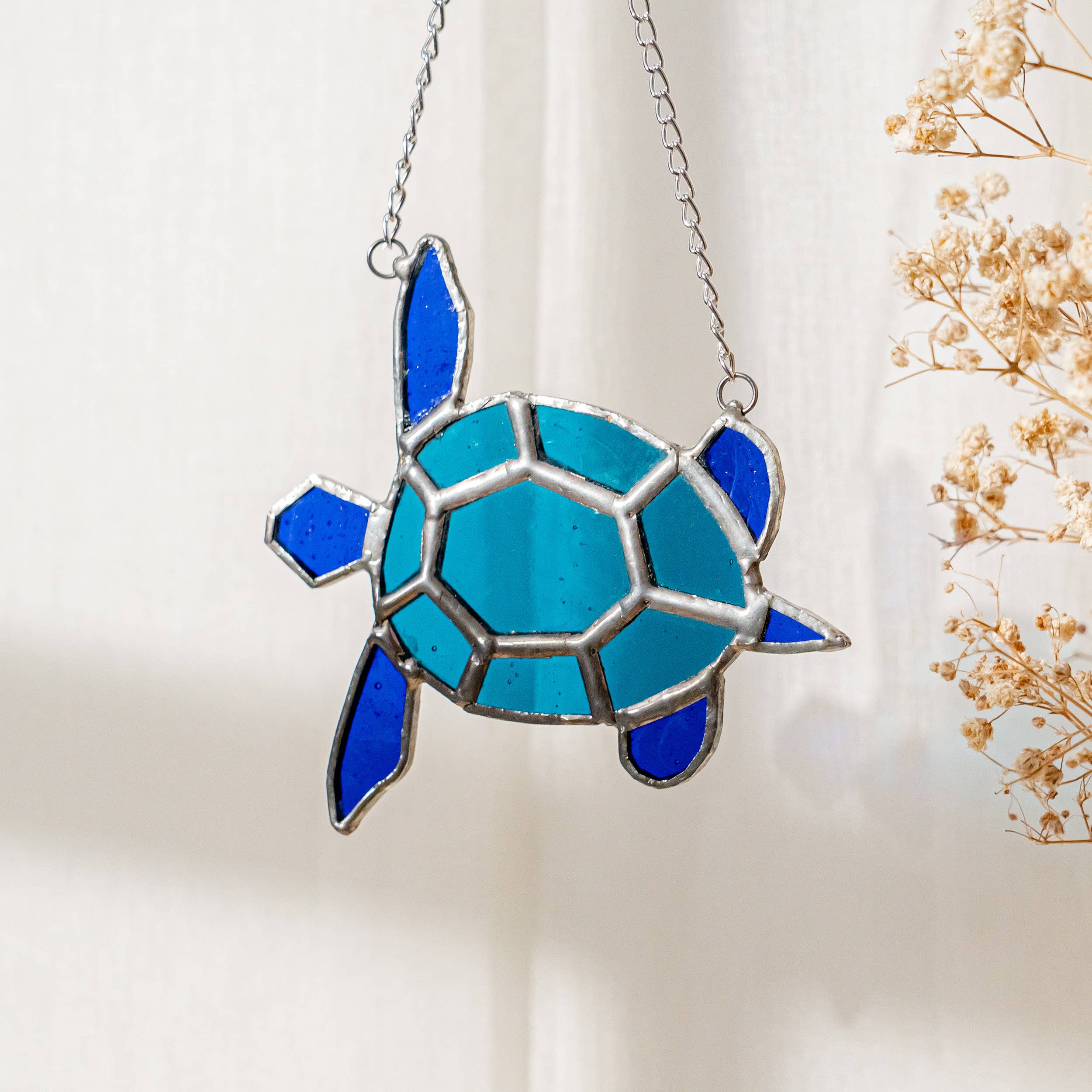 MondoBellissimo - Wholesale Suncatcher - Coastal Stained Glass Turtle Suncatcher F3010