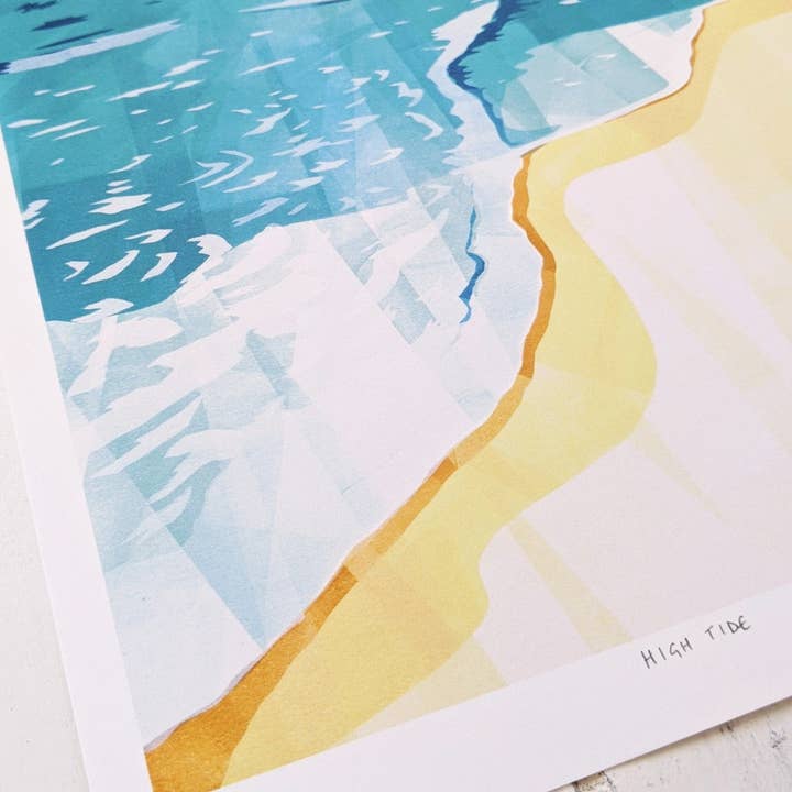 Slow Sunday - Wholesale Art Print - ‘High Tide’ Sea At High Tide Limited Edition Fine Art Print2