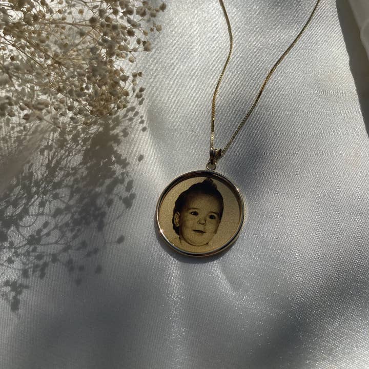 Kimiya Designs – Engroshandel Halskæde med vedhæng – Guld Foto vedhæng Disc Charm