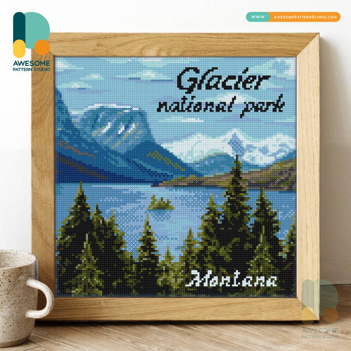 Glacier National Park DS3141, Diamond Painting - 120x120 for wholesale by Awesome Pattern Studio